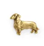 Dachshund Wire-haired, Wiener dog, Badger dog - Dog brooch in decorative box, elegant gold-plated pin, Art-Dog brand jacket pin