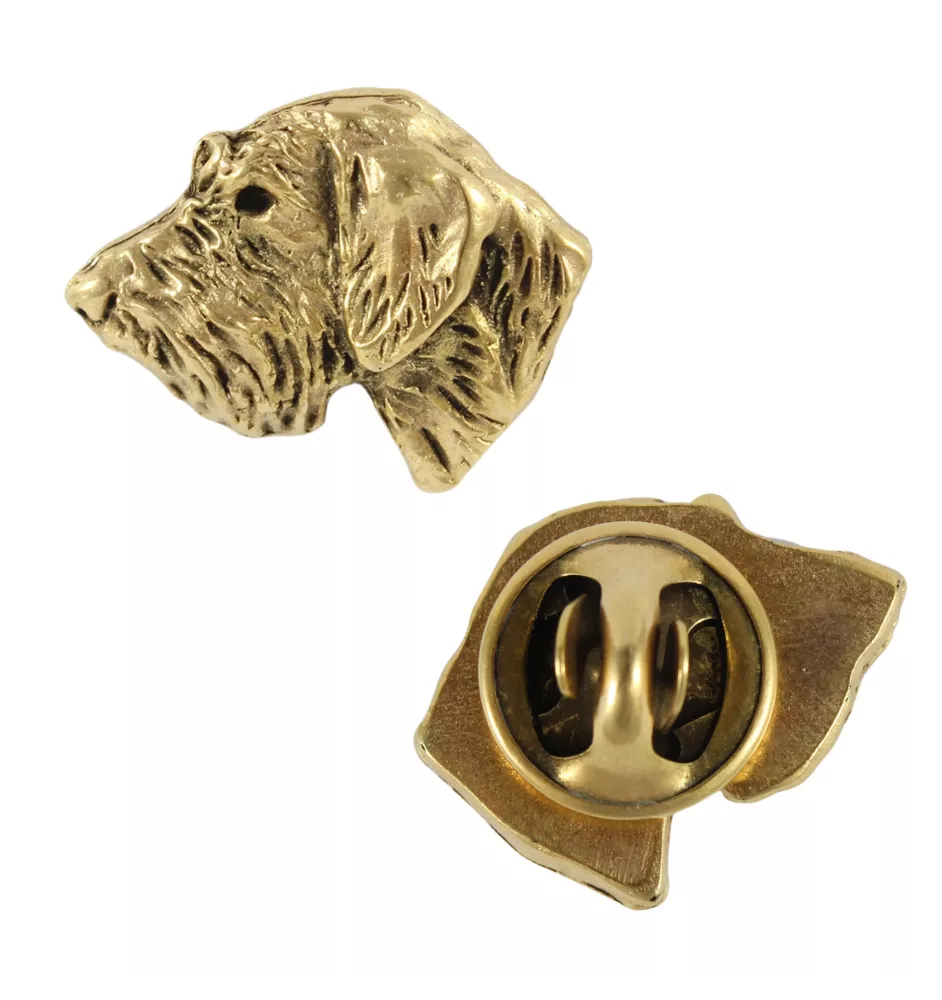 Dachshund Rauhhaar, Dackel, Teckel II - Hundebrosche in dekorativer Box, elegante vergoldete Anstecknadel, Jackenbrosche der Marke Art-Dog