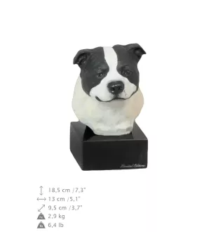 Staffordshire Bull Terrier, Staffordshire Bullterrier - bemalte Figur, Statue, Skulptur, vom Künstler hergestellt, Marke Art-Dog