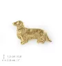 Dachshund Wire-haired, Wiener dog, Badger dog III - Dog brooch in decorative box, elegant gold-plated pin, Art-Dog brand jacket pin