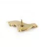 Dachshund Wire-haired, Wiener dog, Badger dog III - Dog brooch in decorative box, elegant gold-plated pin, Art-Dog brand jacket pin