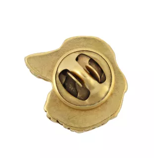 Teckel à poil dur, Chien-saucisse V - Broche de chien dans une boîte décorative, épingle élégante en plaqué or, épingle de veste de la marque Art-Dog
