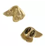 Dachshund Wire-haired, Wiener dog, Badger dog I - gold-plated pin brooch, elegant dog ornament, unique pin by Art-Dog brand