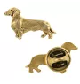 Dachshund Rauhhaar, Dackel, Teckel - Vergoldete Brosche, eleganter Hundeschmuck, einzigartige Brosche der Marke Art-Dog