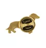 Dachshund Wire-haired, Wiener dog, Badger dog - gold-plated pin brooch, elegant dog ornament, unique pin by Art-Dog brand