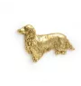 Dachshund Wire-haired, Wiener dog, Badger dog III - gold-plated pin brooch, elegant dog ornament, unique pin by Art-Dog brand