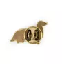 Dachshund Wire-haired, Wiener dog, Badger dog III - gold-plated pin brooch, elegant dog ornament, unique pin by Art-Dog brand