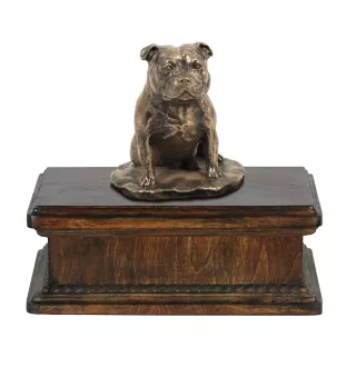 Staffordshire Bull Terrier, Staffordshire Bullterrier I - Hund Ascheurne, klassische Urne mit Statue, elegante Urne mit Hund von der Marke Art-Dog