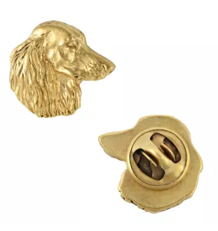 Dachshund Wire-haired, Wiener dog, Badger dog V - gold-plated pin brooch, elegant dog ornament, unique pin by Art-Dog brand