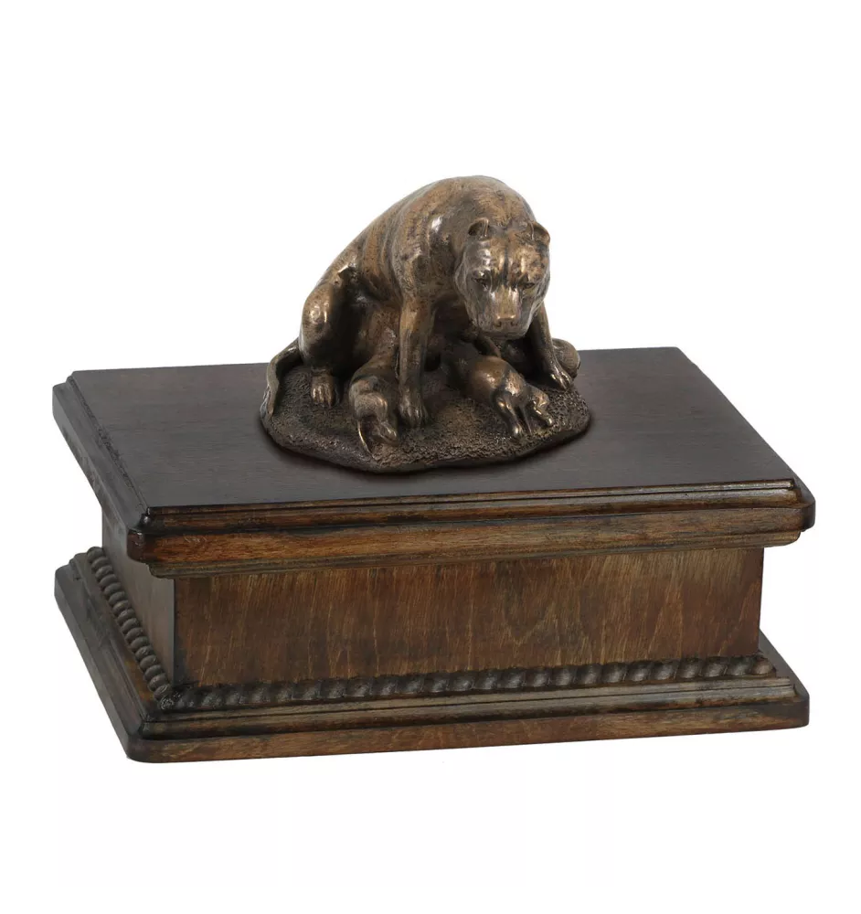 Staffordshire Bull Terrier, Staffordshire Bullterrier II - Hund Ascheurne, klassische Urne mit Statue, elegante Urne mit Hund von der Marke Art-Dog