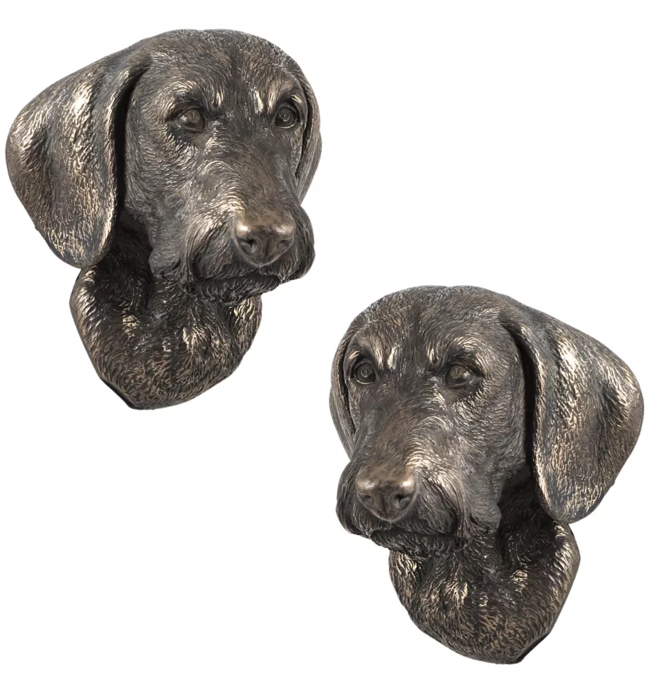 Teckel à poil dur, Chien-saucisse III - Statue de chien, buste suspendu, décoration unique pour les amoureux des chiens par la marque Art-Dog