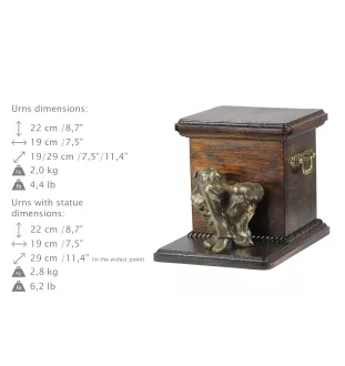 Staffordshire Bull Terrier, Staffy II - urn for dog ashes with a statuette, elegant urn for a dog, unique urn with a bust of a dog by Art-Dog brand