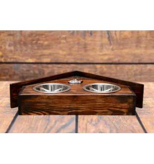 Staffordshire Bull Terrier, Staffordshire Bullterrier II - Holzständer mit Schalen für Hunde, dekorative Hundeschalen, Geschenk zur Adoption eines Hundes von der Marke Art-Dog