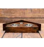 Staffordshire Bull Terrier, Staffy II - wooden stand with bowls for a dog, decorative dog bowls, a gift for adopting a dog from the Art-Dog brand