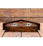Staffordshire Bull Terrier, Staffy - wooden stand with bowls for a dog, decorative dog bowls, a gift for adopting a dog from the Art-Dog brand