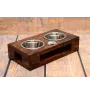 Staffordshire Bull Terrier, Staffie III - support en bois avec des bols pour chien, bols pour chien en acier, cadeau pour l'adoption d'un chien de la marque Art-Dog