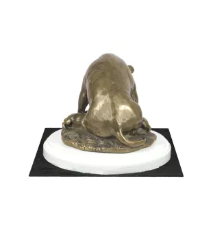 Staffordshire Bull Terrier, Staffy I - dog figurine, figure on a white base, trophy for Art-Dog dog show exhibition