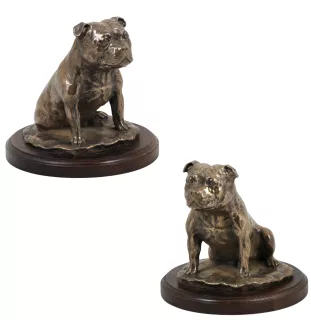 Staffordshire Bull Terrier, Staffy - dog figurine, figure on a white base, trophy for Art-Dog dog show exhibition