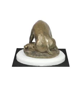 Staffordshire Bull Terrier, Staffy II - dog figurine, figure on a white base, trophy for Art-Dog dog show exhibition