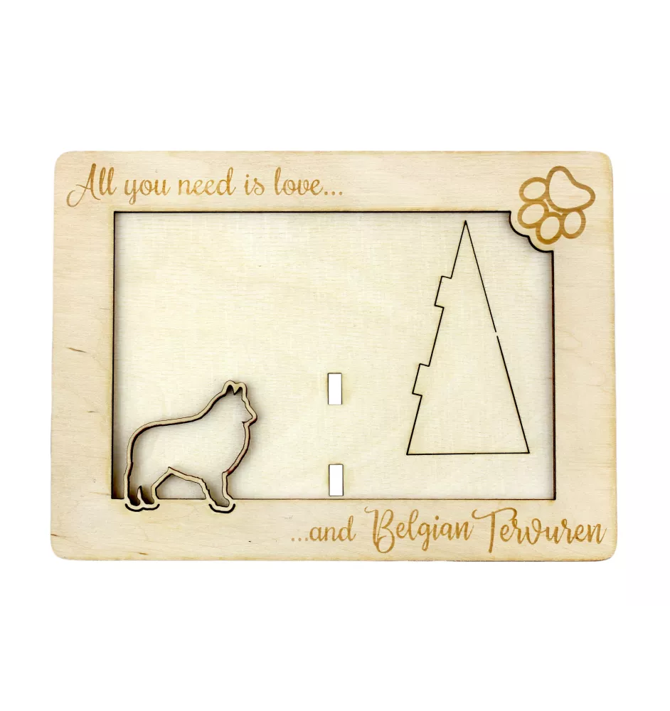 Tervueren Belgischer Schäferhund - Fotorahmen, gravierter Holzrahmen, ein schönes Gadget für den Hundeliebhaber von Art-Dog