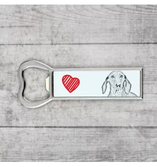 Dachshund Wire-haired, Wiener dog, Badger dog - bottle opener with a dog, personalized fridge opener, unique gift for a man by Art-Dog brand
