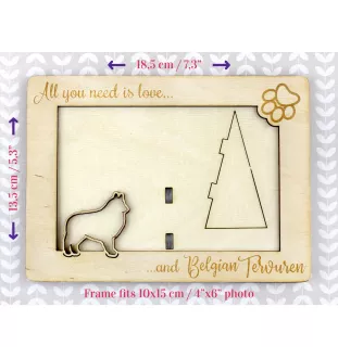 Tervueren Owczarek belgijski ramka na zdjęcie ze sklejki Art-Dog