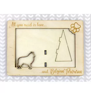 Tervueren Belgischer Schäferhund - Fotorahmen, gravierter Holzrahmen, ein schönes Gadget für den Hundeliebhaber von Art-Dog