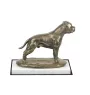 Staffordshire Bull Terrier, Staffy III - dog figurine, statue on white marble, trophy for Art-Dog dog show exhibition