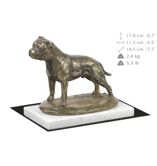 Staffordshire Bull Terrier statuetka na jasnym kamieniu Art-Dog