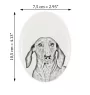 Dachshund Wire-haired, Wiener dog, Badger dog - commemorative plaque with a photo of a dog, tombstone with a print, personalized oval plaque from the Art-Dog brand