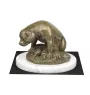 Staffordshire Bull Terrier, Staffordshire Bullterrier II - Hundestatue, Figur auf weißem Marmor, Trophäe für die Art-Dog-Hundeaustellung