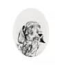 Teckel à poil dur, Chien-saucisse I - une plaque commémorative avec une photo de chien, une plaque funéraire avec une impression, une plaque ovale personnalisée de la marque Art-Dog