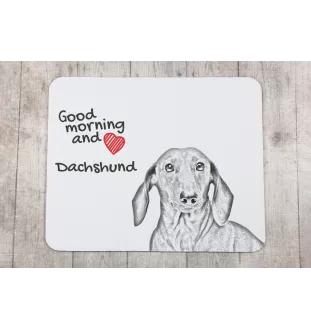 Dachshund Rauhhaar, Dackel, Teckel - Mauspad mit Druck, personalisiertes Mauspad mit Hund, einzigartiges Gadget für Büroangestellte von Art-Dog.