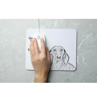 Dachshund Wire-haired, Wiener dog, Badger dog - mouse pad with print, personalized dog-themed mouse pad, unique gadget for an office worker by Art-Dog brand
