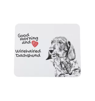 Dachshund Wire-haired, Wiener dog, Badger dog I - mouse pad with print, personalized dog-themed mouse pad, unique gadget for an office worker by Art-Dog brand
