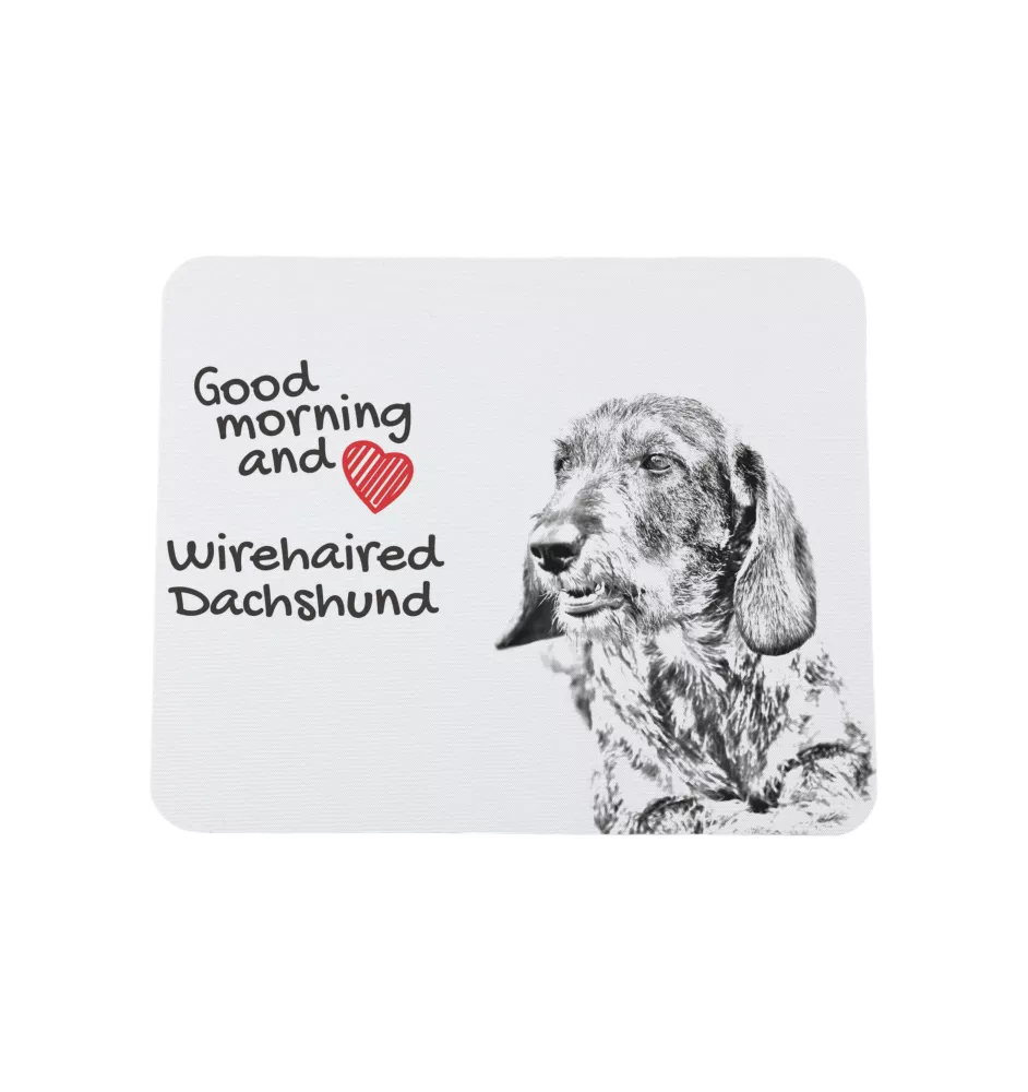 Dachshund Wire-haired, Wiener dog, Badger dog I - mouse pad with print, personalized dog-themed mouse pad, unique gadget for an office worker by Art-Dog brand