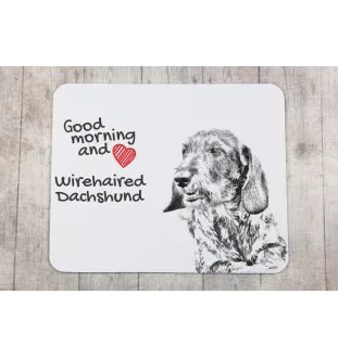 Dachshund Rauhhaar, Dackel, Teckel I - Mauspad mit Druck, personalisiertes Mauspad mit Hund, einzigartiges Gadget für Büroangestellte von Art-Dog.