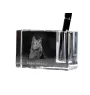 Tervueren chien de berger belge - Porte-stylos, organiseur en cristal avec photo de chien, décoration de bureau unique par la marque Art-Dog