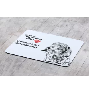 Dachshund Rauhhaar, Dackel, Teckel I - Mauspad mit Druck, personalisiertes Mauspad mit Hund, einzigartiges Gadget für Büroangestellte von Art-Dog.