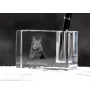 Tervueren Belgian Shepherd Dog, Tervueren Belgian Sheepdog - Pen stand, crystal organiser with dog photo, unique desk decoration by Art-Dog brand