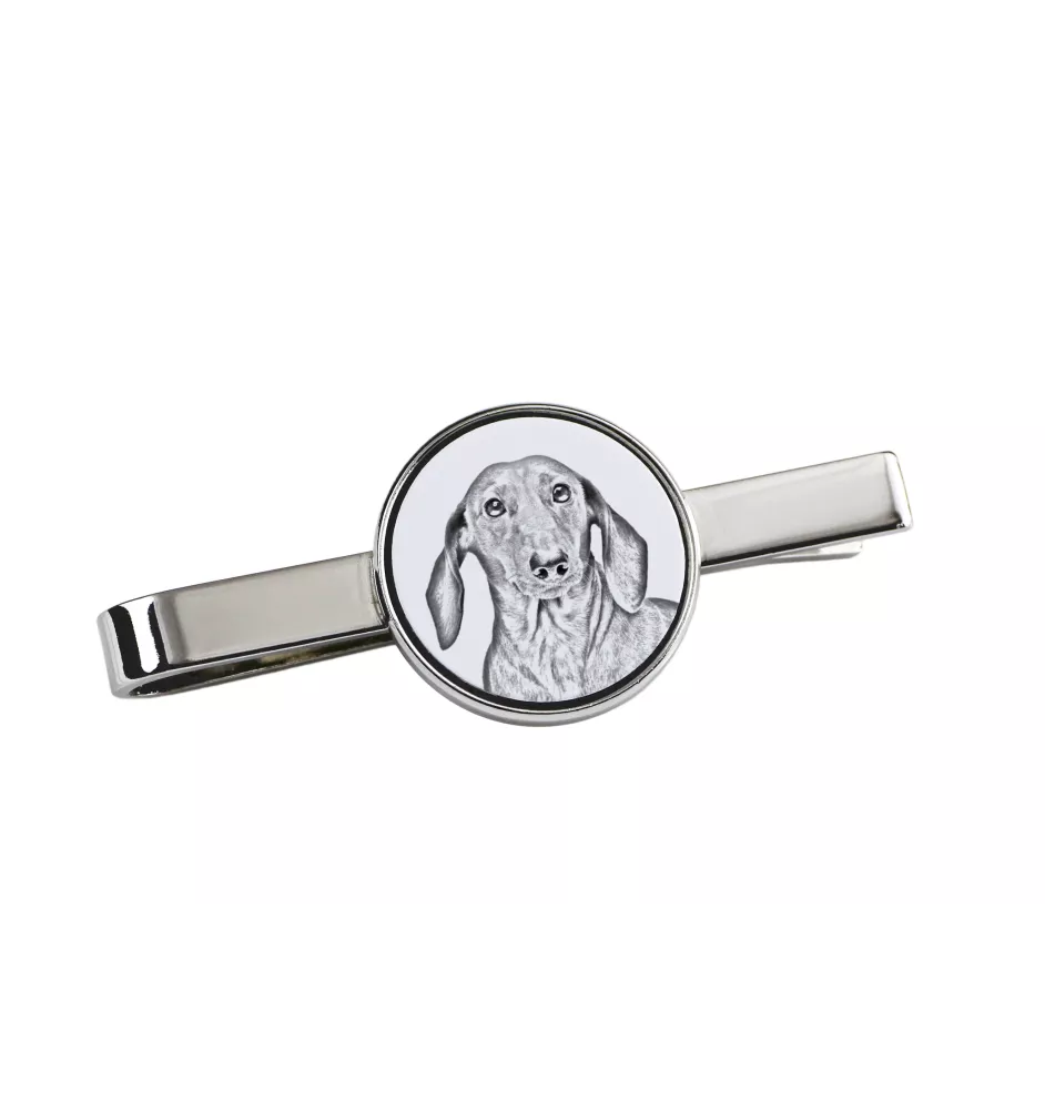 Dachshund Wire-haired, Wiener dog, Badger dog - tie clip with a dog, personalized tie clip, a unique gift for a man from the Art-Dog brand