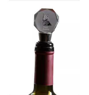 Tervueren Belgian Shepherd Dog, Tervueren Belgian Sheepdog - Bottle stopper, crystal wine stopper with photo, personalised gift for bartender by Art-Dog brand