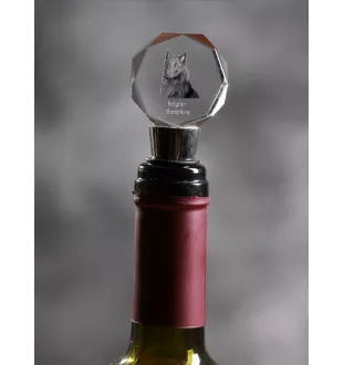 Tervueren Belgian Shepherd Dog, Tervueren Belgian Sheepdog - Bottle stopper, crystal wine stopper with photo, personalised gift for bartender by Art-Dog brand