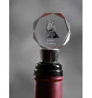 Tervueren Belgischer Schäferhund - Flaschenverschluss, Weinverschluss aus Kristall mit Foto, personalisiertes Geschenk für Barkeeper der Marke Art-Dog