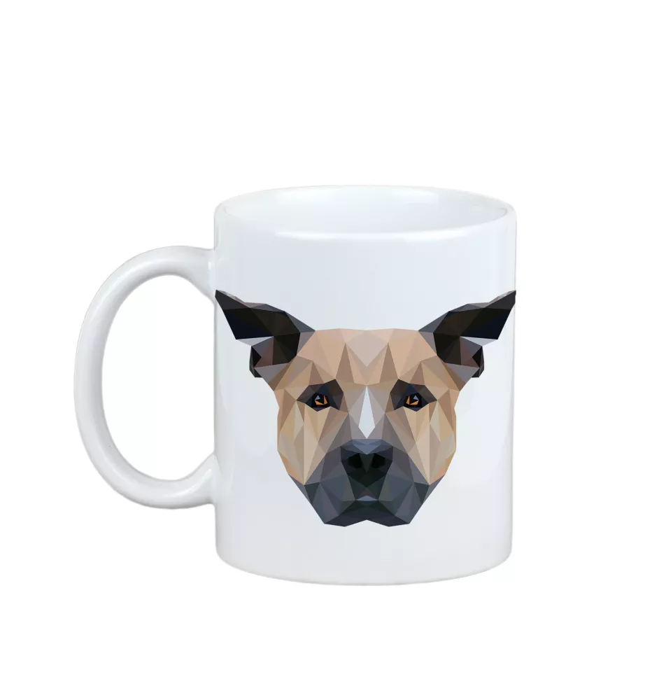 Staffordshire Bull Terrier, Staffordshire Bullterrier - Becher mit einem Bild und dem Schriftzug geometrischer Hund Art-Dog