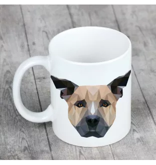 Staffordshire Bull Terrier, Staffy - cup with a geometric dog image and the inscription Art-Dog