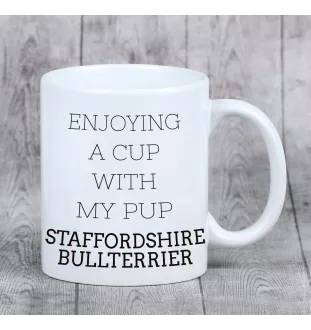Staffordshire Bull Terrier, Staffie - tasse avec une photo et un motif de chien géométrique Art-Dog