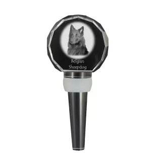 Tervueren Belgischer Schäferhund - Kristallflaschenverschluss, einzigartiger Weinverschluss mit Foto, personalisiertes Geschenk für Sommelier der Marke Art-Dog
