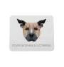 Staffordshire Bull Terrier, Staffordshire Bullterrier - geometrisches Mauspad mit Bild und Aufschrift von Art-Dog