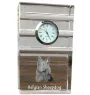 Tervueren Belgian Shepherd Dog, Tervueren Belgian Sheepdog - glass clock with a photo, photo of a dog in crystal, personalized standing office clock by Art-Dog brand